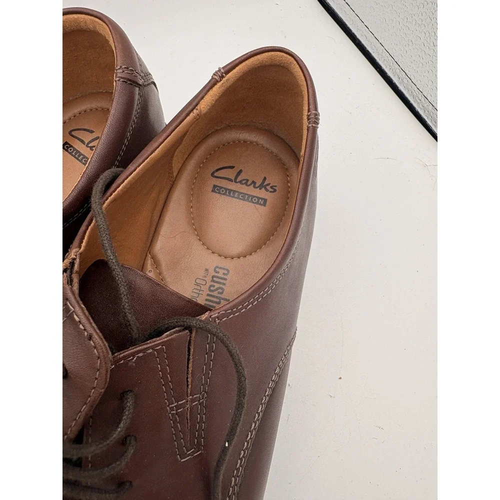 Clarks Shoes Mens Size 12 Brown Leather Cap Toe Oxford Dress Comfort Collection